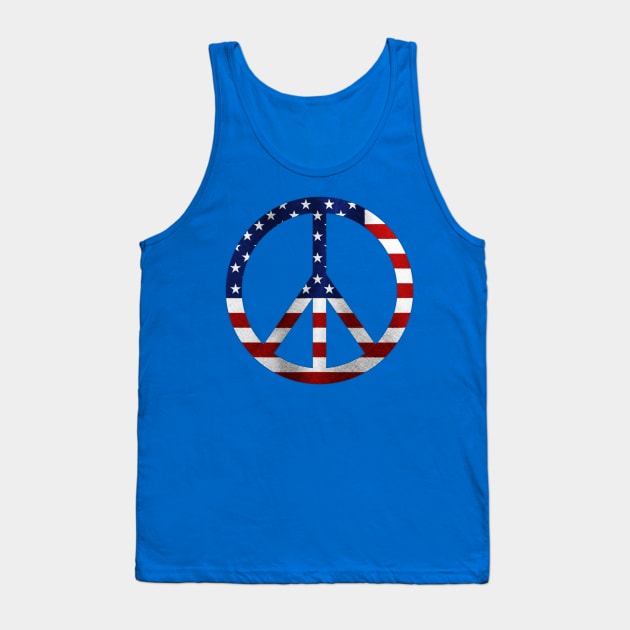 American Flag Peace Sign Tank Top by Dream and Design